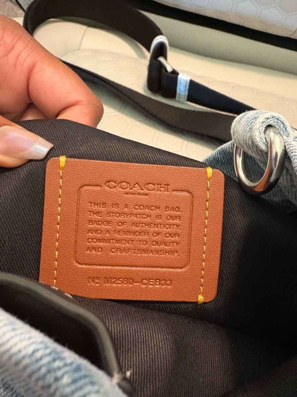 Coach Outlet Men's Mini Tour Tote Bag In Loved Denim - Picture 4 of 7